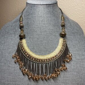 Gold/Bronze/Champagne Vintage Statement Necklace